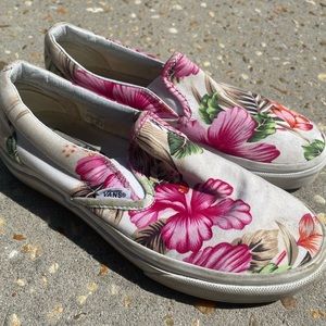 hawaiian floral vans size 4.5 y